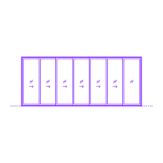Buildings Sliding Doors Multi Slide Door Stacking 7 Panels Outline Svg Vector, Free Vectors File